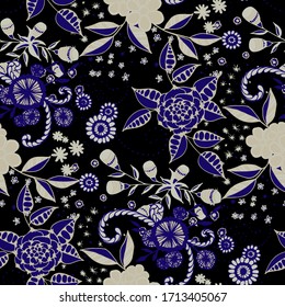Vector Seamless Background with Wild Flowers