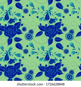 Vector Seamless Background with Wild Flowers