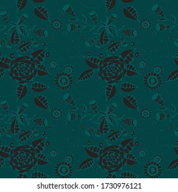 Vector Nahtloser Hintergrund mit wilden Blumen