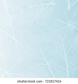 vector seamless background with winter skeleton leaves