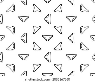 Vector seamless background of women's panties. The pattern of underwear on a white background
