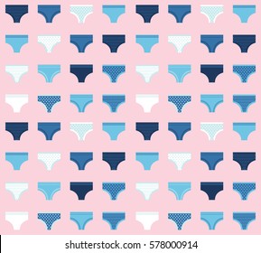 Vector seamless background of women's panties. Vintage sexy female underwear.