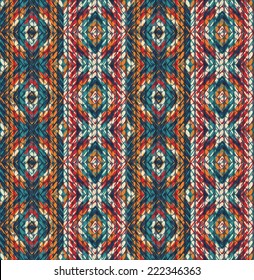 Vector seamless background with zigzag, imitation jacquard knitting 