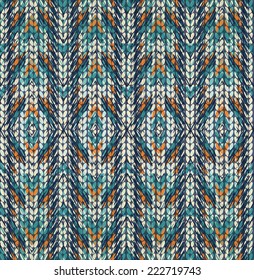 Vector seamless background with zigzag, imitation jacquard knitting 