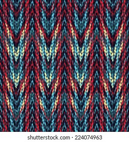 Vector seamless background with zigzag, imitation jacquard knitting 