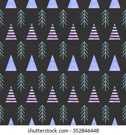 Vector seamless backgrounds with winter holidays symbols. Christmas and New Year concept
