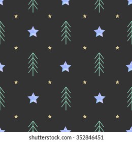 Vector seamless backgrounds with winter holidays symbols. Christmas and New Year concept