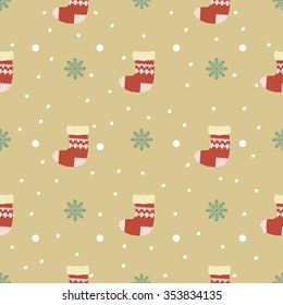 Vector seamless backgrounds with winter holidays symbols. Christmas and New Year concept