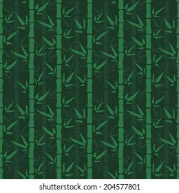 Vector seamless bamboo pattern in green and dark green colors