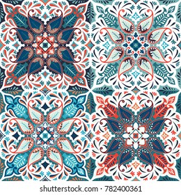 Vector seamless bandana print with paisley ornament. Cotton or silk headscarf, kerchief square pattern design, oriental style fabric.