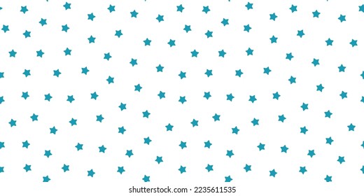 Vector seamless banner with blue stars