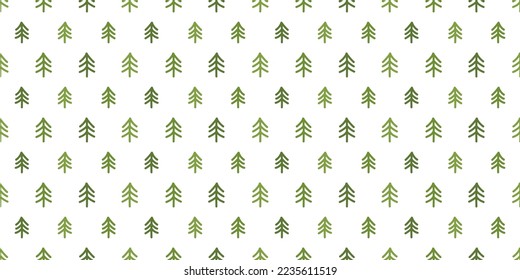 Vector seamless banner with green tree
