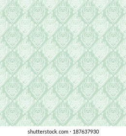 Vector seamless baroque damask luxury turquoise background