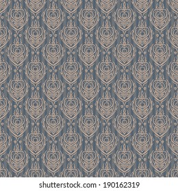 Vector seamless baroque damask luxury gold and blue background