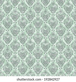 Vector seamless baroque damask luxury turquoise background