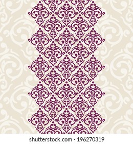Vector seamless baroque damask luxury background