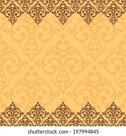 Vector seamless baroque damask luxury background