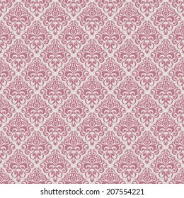 Vector seamless baroque damask luxury background