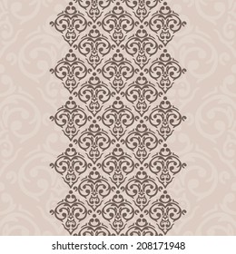 Vector seamless baroque damask luxury background