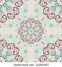 Vector seamless baroque damask luxury background