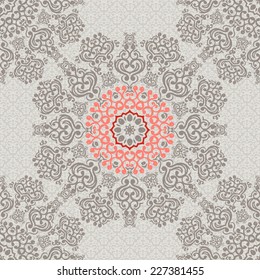 Vector seamless baroque damask luxury background