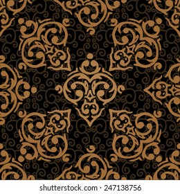 Vector seamless baroque damask luxury background