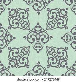 Vector seamless baroque damask luxury background