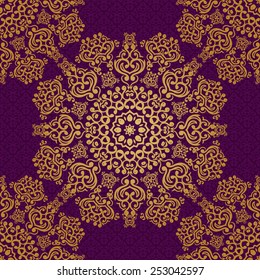 Vector seamless baroque damask luxury background