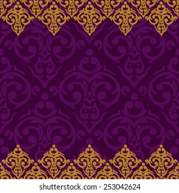 Vector seamless baroque damask luxury background