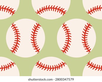 Vector seamless baseball pattern in retro style. Vector retro seamless pattern for baseball lover.