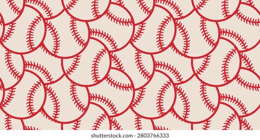 Vector seamless baseball pattern in retro style. Vector retro seamless pattern for baseball lover.