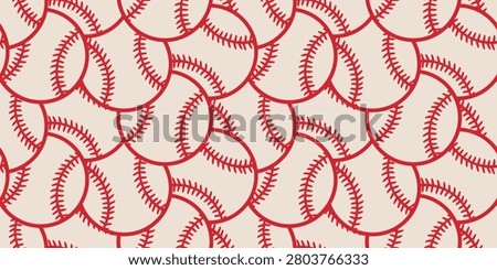 Vector seamless baseball pattern in retro style. Vector retro seamless pattern for baseball lover.
