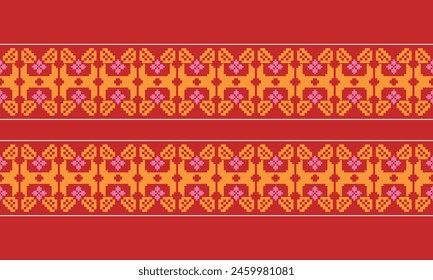 Vector seamless batik songket motif from indonesian for printing , clothing , card , cotton ,carpet and another textile product. Border pattern isolated.