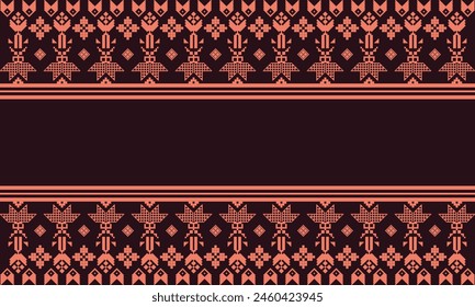 Vector seamless batik songket motif from indonesian for printing , clothing , card , cotton ,carpet and another textile product. Border pattern isolated. Without gradation color.