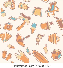 vector seamless beach pattern - Separate layers for easy editing