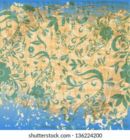 Vector seamless beautiful abstract retro grunge vintage floral background illustration