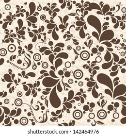 Vector seamless beautiful abstract retro grunge vintage floral background illustration