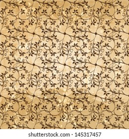 Vector seamless beautiful abstract retro grunge vintage floral background illustration