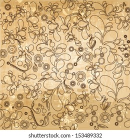 Vector seamless beautiful abstract retro grunge vintage floral background illustration