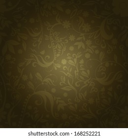 Vector seamless beautiful abstract retro vintage floral background illustration