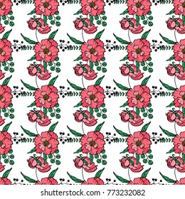 vector seamless beautiful artistic dark tropical pattern with exotic forest. Colorful original stylish floral background print, bright rainbow flower on abstract background