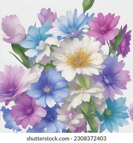 Vektornahtlos schönes künstlerisches Blumenmuster, Frühjahrsommer, heller, stylischer floraler Hintergrund