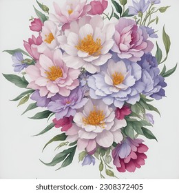 vector seamless beautiful artistic graphical flower pattern, spring summer time, bright, stylish floral background print