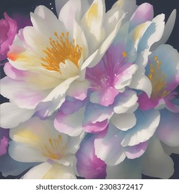 vector seamless beautiful artistic graphical flower pattern, spring summer time, bright, stylish floral background print