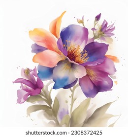 vector seamless beautiful artistic graphical flower pattern, spring summer time, bright, stylish floral background print