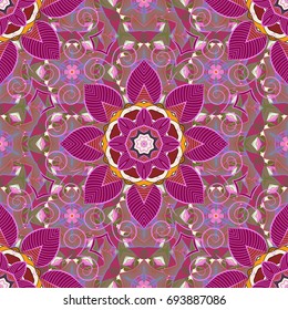 Vector seamless Beautiful fabric pattern. Colour Spring Theme Background. 
