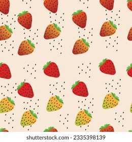 vector seamless beautiful strawberry illustration without end suitable for existing designs, backgrounds, for print, for wrapping paper and so on