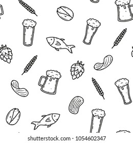 Vector seamless beer pattern