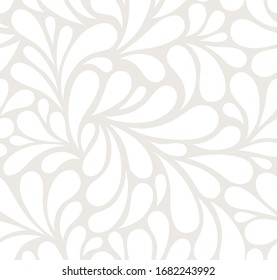 Vector seamless beige pattern with white drops. Monochrome abstract floral background. Stylish monochrome texture.