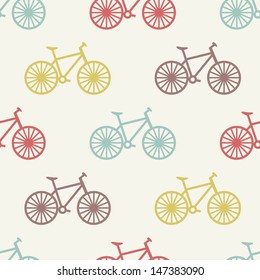 vector seamless  bicycle pattern